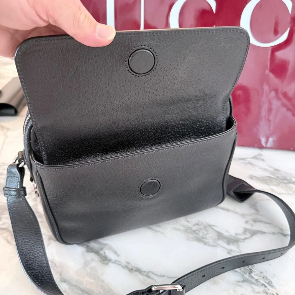 GUCCI 795464 GG Supreme Leather & Canvas Crossbody Bag, Small